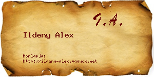 Ildeny Alex névjegykártya
